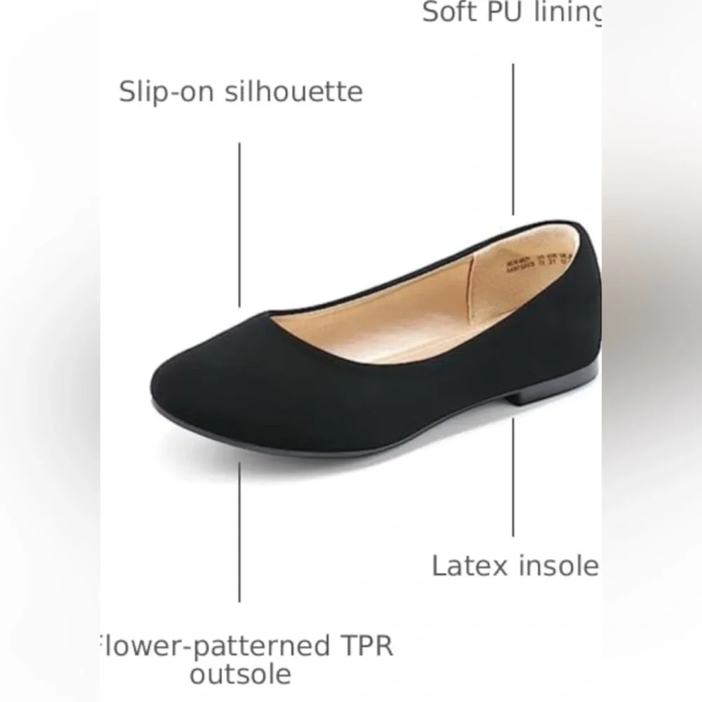 🏷️ DREAM PAIRS Women’s Slip On Ballerina Flats Black Size 8.5